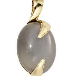 Kettenanhänger Anhänger 12x23,6mm mit Mondstein 585 Gold Gelbgold für Damen