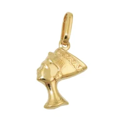 Ketten-Anhänger 15x10mm Pharao Nofretete aus 375 Gold Gelbgold Halsschmuck