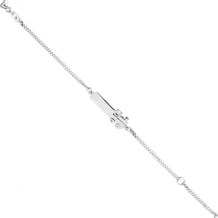 Kinder Armband Gravurplatte Schildband, Lokomotive Dampflok, 925 Silber, 12-14cm