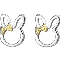 Kinder Ohrstecker Hase Hasen 925 Silber bicolor vergoldet Ohrringe Ohrschmuck