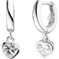 Kinder Schmuck-Set Herz aus 925 Silber mit Zirkonia Anhänger Ohrringe Kette 42cm
