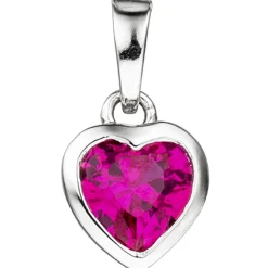 Kinder Schmuck-Set Herzen aus 925 Silber Zirkonia pink rosa mit Kette 38cm