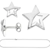 Kinder Schmuck-Set Stern 925 Silber mit Zirkonia Ohrstecker Anhänger Kette 42cm