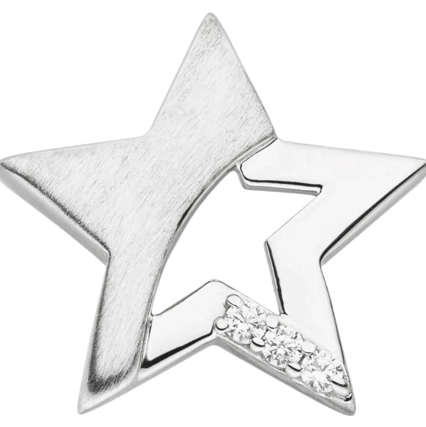 Kinder Schmuck-Set Stern 925 Silber mit Zirkonia Ohrstecker Anhänger Kette 38cm