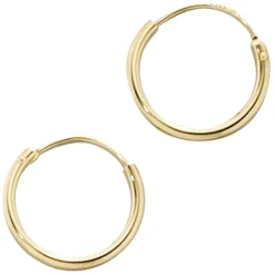 Kleine Creolen Ohrringe, 333 Gold Gelbgold, D 12.7mm, für Damen / Kinder
