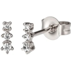 Kleine Ohrstecker aus 585 Gold Weißgold mit 6 Diamanten 0.09Ct W/SI Ohrringe