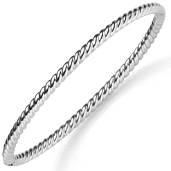 Kordel Armreif Armband Armschmuck aus 585 Gold Weißgold 3,5mm breit, glänzend