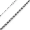 Kordelkette im Verlauf Kette Collier Halskette aus 925 Silber rhodiniert 45cm