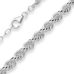 Kordelkette im Verlauf Silberkette Collier Halskette aus 925 Silber 45cm