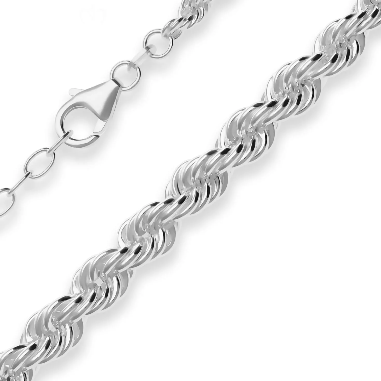 Kordelkette im Verlauf Silberkette Collier Halskette aus 925 Silber 45cm