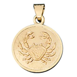 Krebs - Ketten Anhänger Goldanhänger 333 Gold rund Halsschmuck Unisex