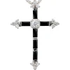Kreuz - Anhänger 21x30,4mm mit Zirkonia schwarz-weiß 925 Silber Damen