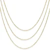 Kugelkette 3-reihig Halskette Collier aus 585 Gold Gelbgold diamantiert 45cm
