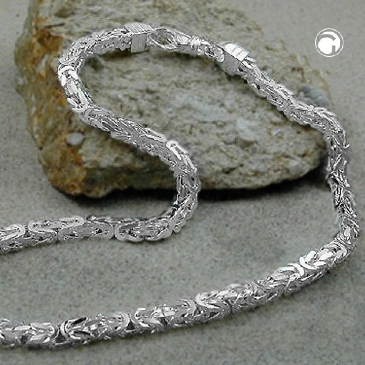 Lange Kette Collier Königskette aus 925 Silber, L: 80cm