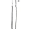 Lange Ohrhänger Hängerstecker mit Zopfketten 925 Silber rhodiniert Ohrringe 80mm