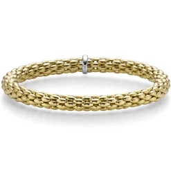 Lotus-Armband Armreif Armschmuck elastisch 6mm 750 Gold Gelbgold für Damen