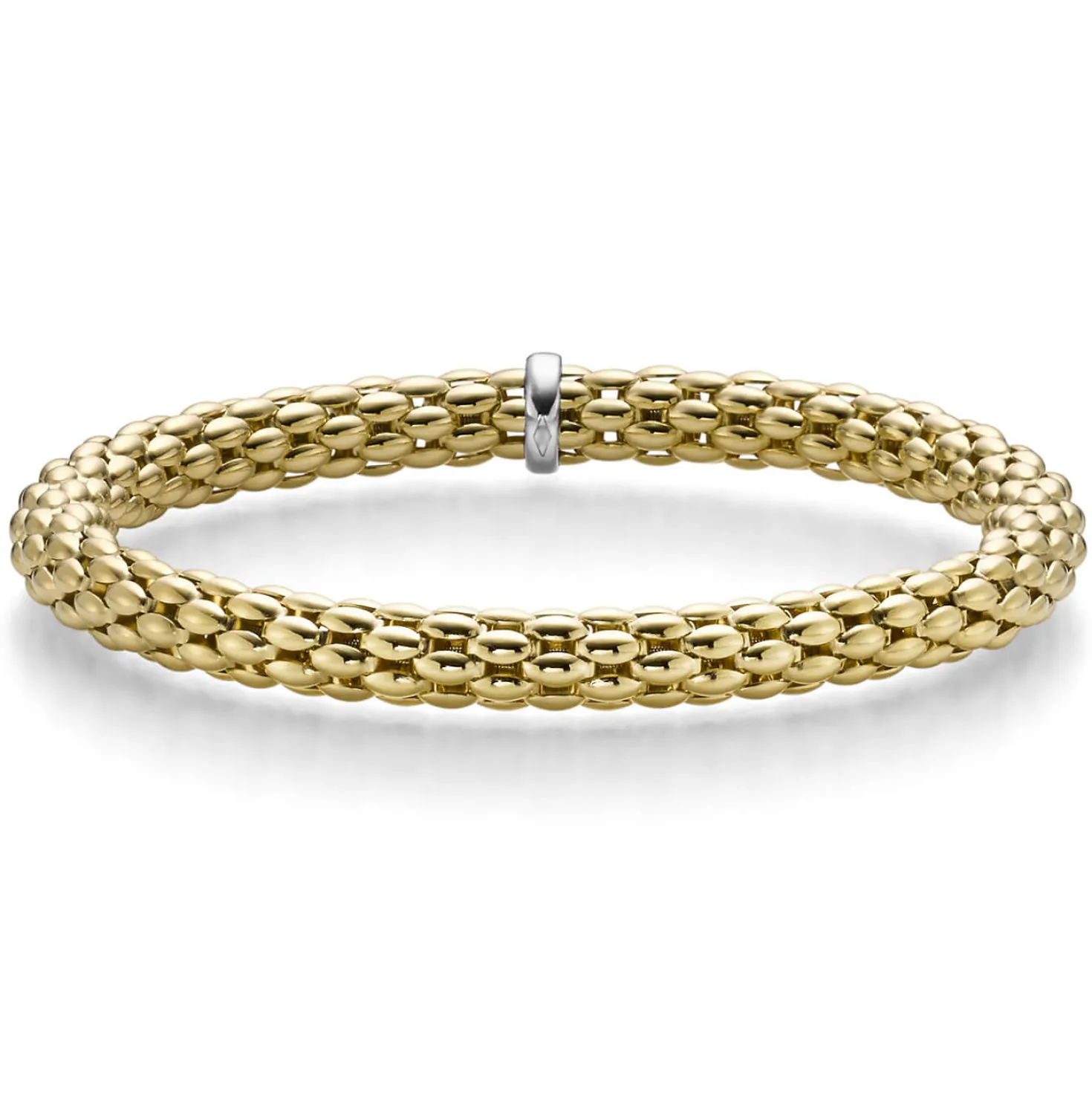 Lotus-Armband Armreif Armschmuck elastisch 6mm 585 Gold Gelbgold für Damen