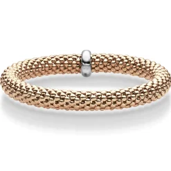 Lotus-Armband Armreif elastisch 8,5mm aus 750 Gold Rotgold stretch flexibel