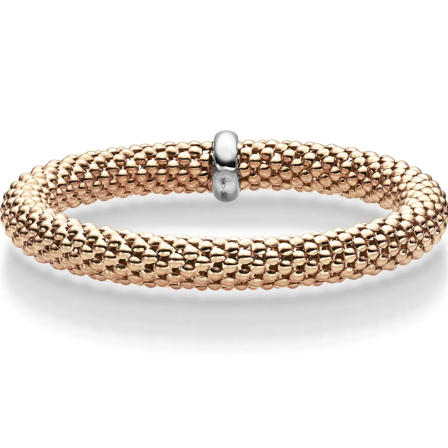 Lotus-Armband Armreif elastisch 8,5mm aus 585 Gold Rotgold stretch flexibel