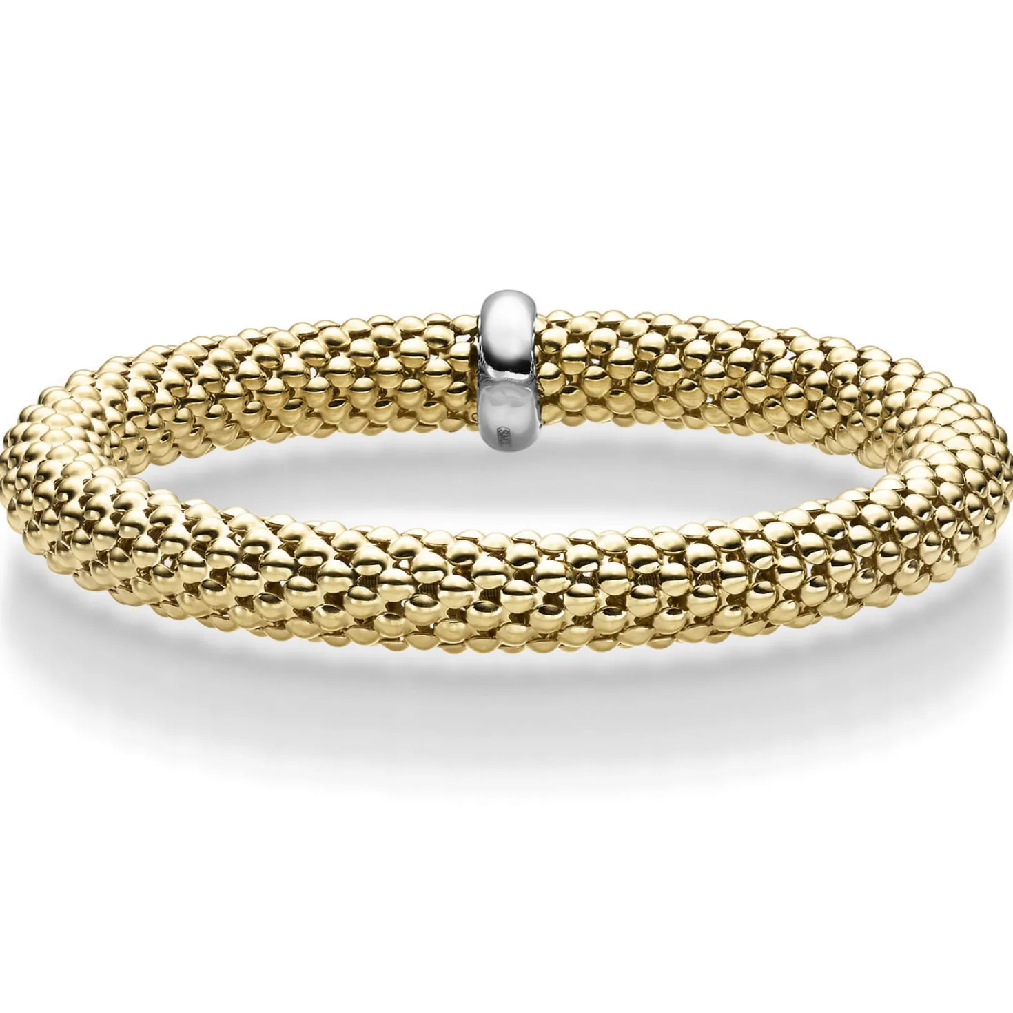 Lotus-Armband Armreif elastisch 8,5mm 750 Gold Gelbgold stretch flexibel