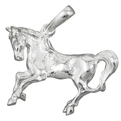 Massiver Kettenanhänger Anhänger 32x25mm Pferd 925 Echt Silber Unisex