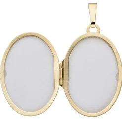 Medaillon Anhänger 21,6x31mm aus 333 Gold Gelbgold teilmattiert Amulett Damen