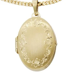 Medaillon Anhänger 21,4x30,9mm aus 333 Gold Gelbgold teilmattiert Damen