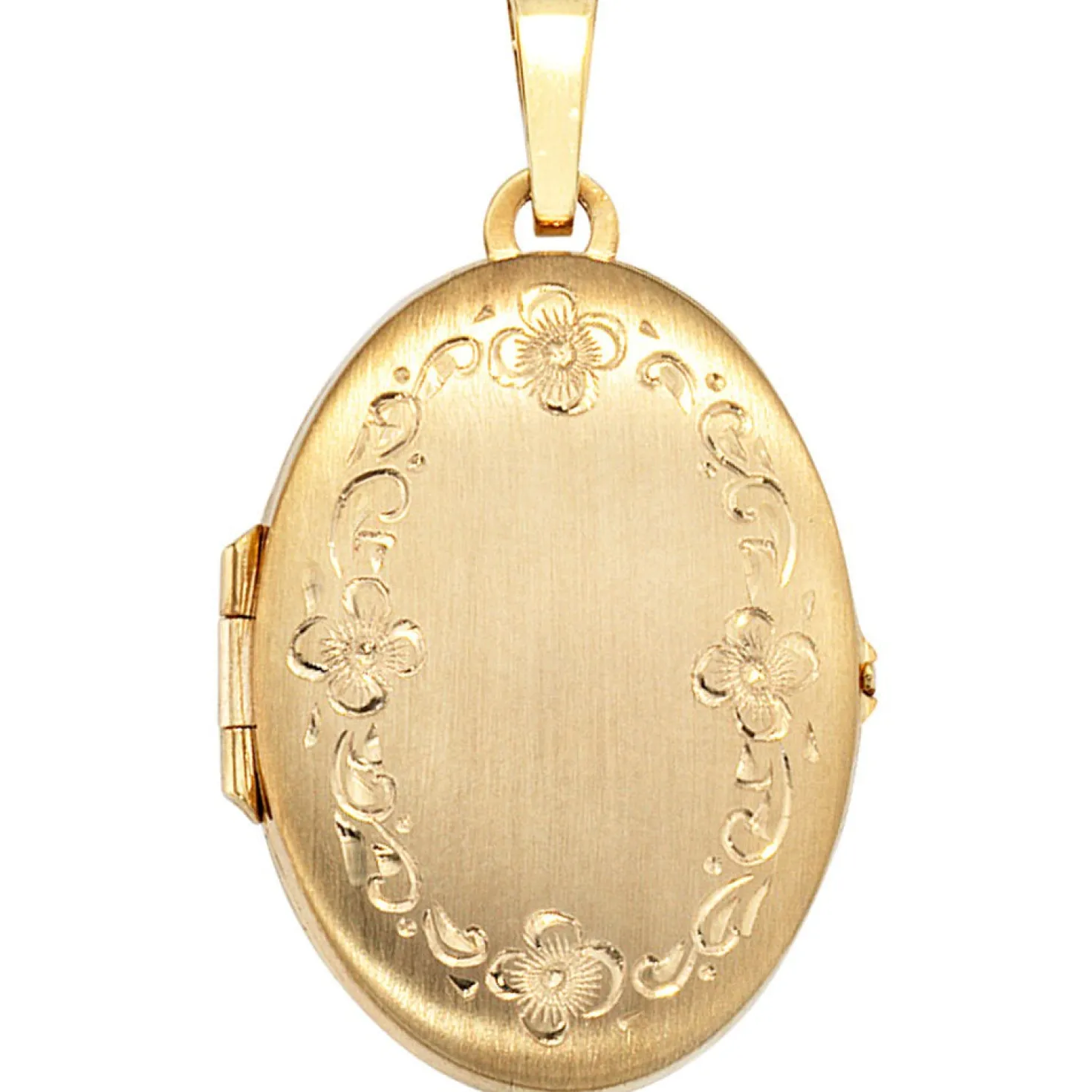 Medaillon Anhänger 21,4x30,9mm aus 333 Gold Gelbgold teilmattiert Damen