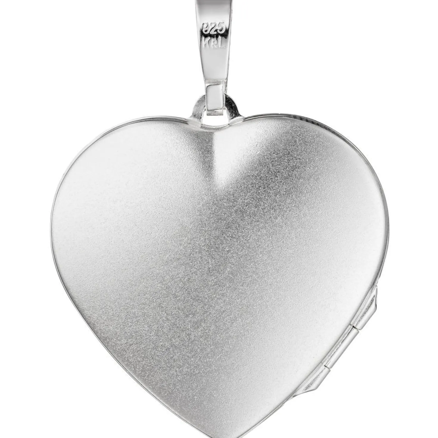 Medaillon Anhänger 28,8x30,2mm Herz Flügel aus 925 Silber zum Öffnen mit Muster
