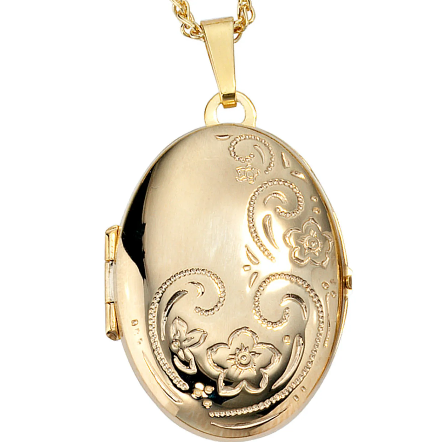 Medaillon Anhänger 21,6x27,3mm zum Öffnen aus 333 Gold Gelbgold Goldmedaillon