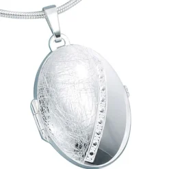Medaillon Anhänger 21,6x30,9mm zum Öffnen aus 925 Silber oval Halsschmuck