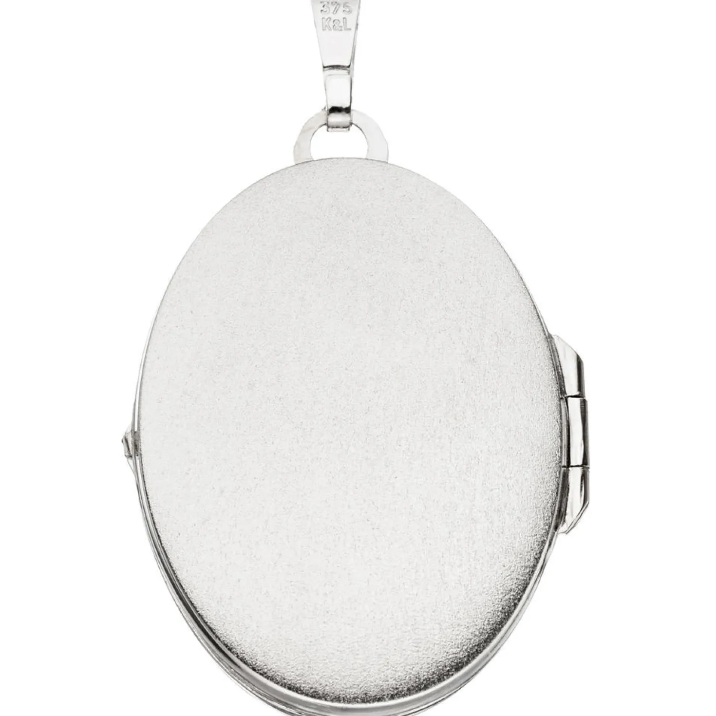 Medaillon Anhänger 24,2x34mm zum Öffnen 2 Fotos oval 375 Gold Weißgold