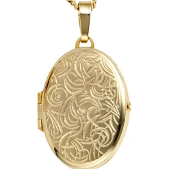 Medaillon Anhänger 24,1x33,8mm zum Öffnen 333 Gelbgold Oberfläche eingraviert