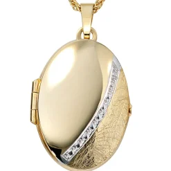Medaillon Anhänger 21,5x30,8mm zum Öffnen 333 Gold Gelbgold rhodiniert