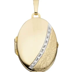 Medaillon Anhänger 21,5x30,8mm zum Öffnen 333 Gold Gelbgold rhodiniert