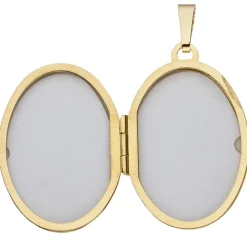Medaillon Anhänger 21,3x30,9mm zum Öffnen Gravurplatte Vögel 333 Gelbgold