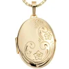 Medaillon Anhänger zum Öffnen, mit Muster, 333 Gold Gelbgold, Damen