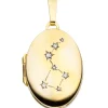 Medaillon Anhänger zum Öffnen mit 4 Zirkonia, 333 Gold Gelbgold, Damen