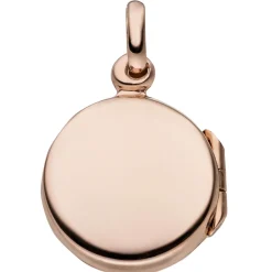 Medaillon Anhänger zum Öffnen rund Ø14,7mm 925 Silber rotgold vergoldet Zirkonia