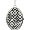 Medaillon Anhänger zum Öffnen 925 Silber asiatische Muster schwarz