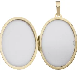 Medaillon Baum Anhänger 29,2x40mm zum Öffnen 2 Fotos 585 Gold Gelbgold oval