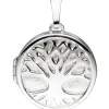 Medaillon für 2 Fotos Amulett Baum Anhänger zum Öffnen rund 925 Silber