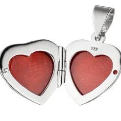 Medaillon & Halskette für 2 Fotos Herz believe Amulett Anhänger 925 Silber 50cm