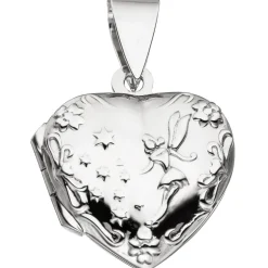 Medaillon & Halskette für 2 Fotos Herz believe Amulett Anhänger 925 Silber 50cm