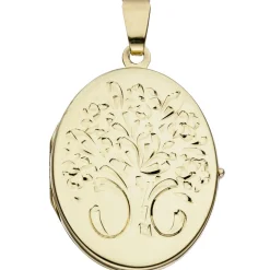 Medaillon mit Muster, Anhänger zum Öffnen, Amulett, 585 Gold Gelbgold