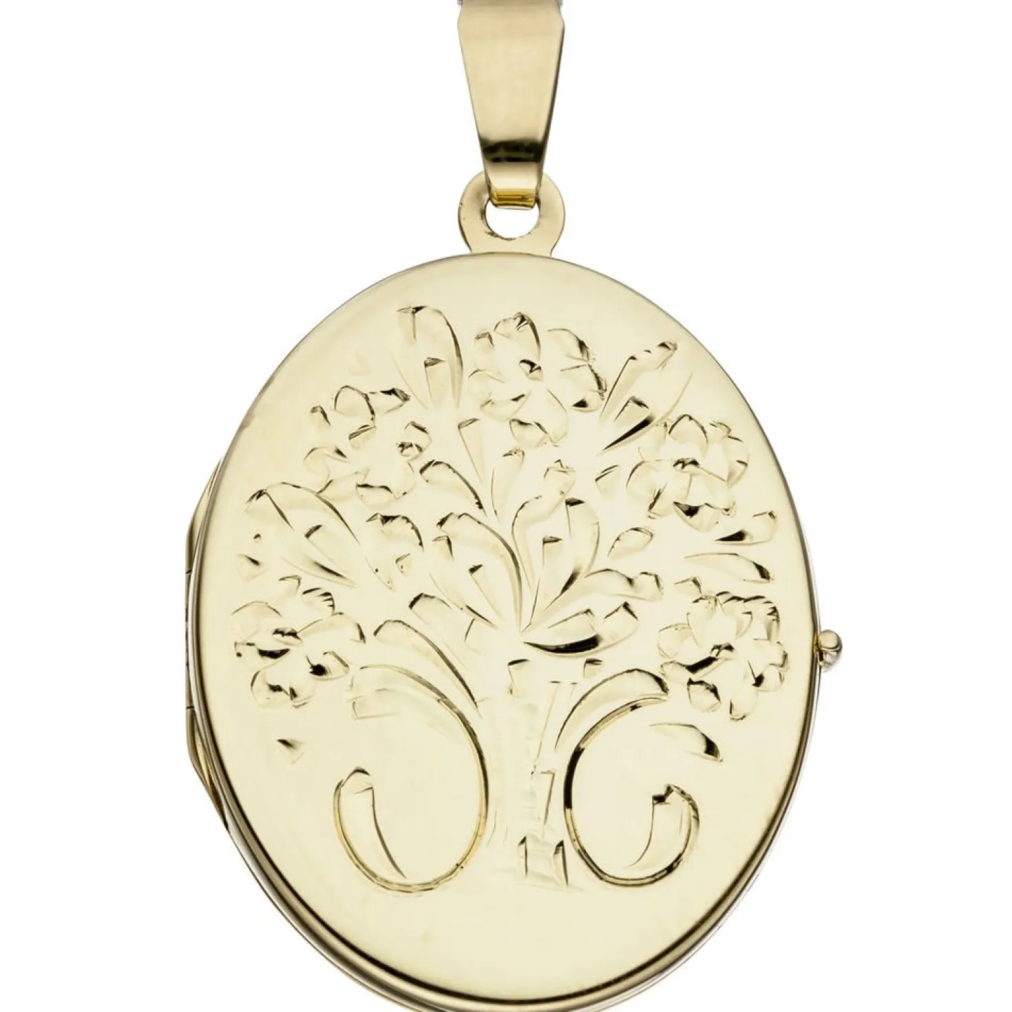 Medaillon mit Muster, Anhänger zum Öffnen, Amulett, 585 Gold Gelbgold