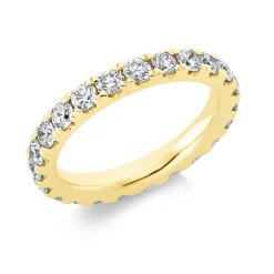 Memoire Ring aus 585 Gold Gelbgold 22 Brillanten 1,75ct TW-SI B:3,1mm