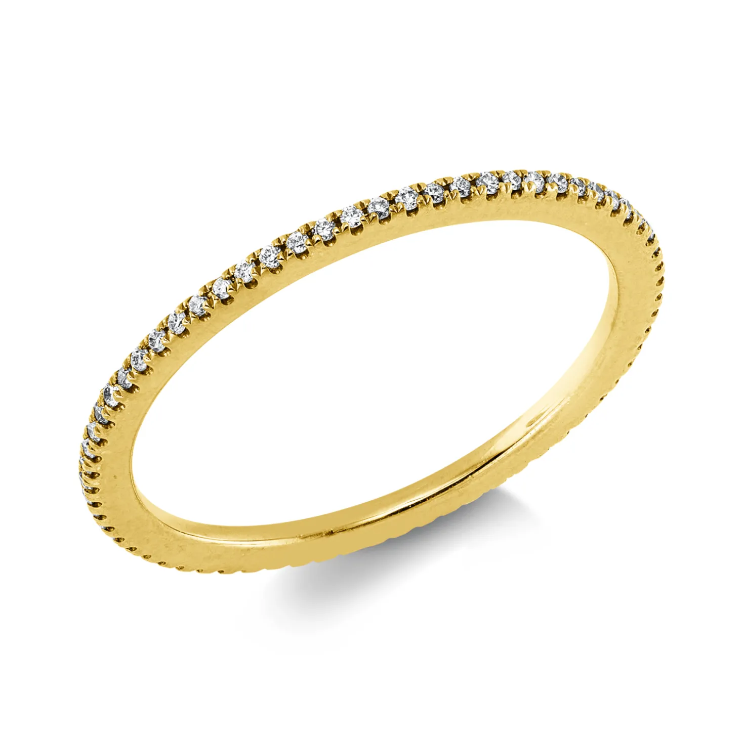 Memoire Ring aus 750 Gold Gelbgold 67 Brillanten 0,15ct TW-SI B:1,1mm