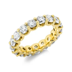Memoire Ring aus 750 Gold Gelbgold 17 Brillanten 4,31ct TW-SI B:4,1mm