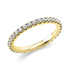 Memoire Ring aus 750 Gold Gelbgold 33 Brillanten 0,71ct TW-SI B:1,9mm